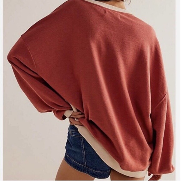 NWOT Free People We The Free | Classic Crew Colorblock Sweatshirt | Small - Picture 5 of 16